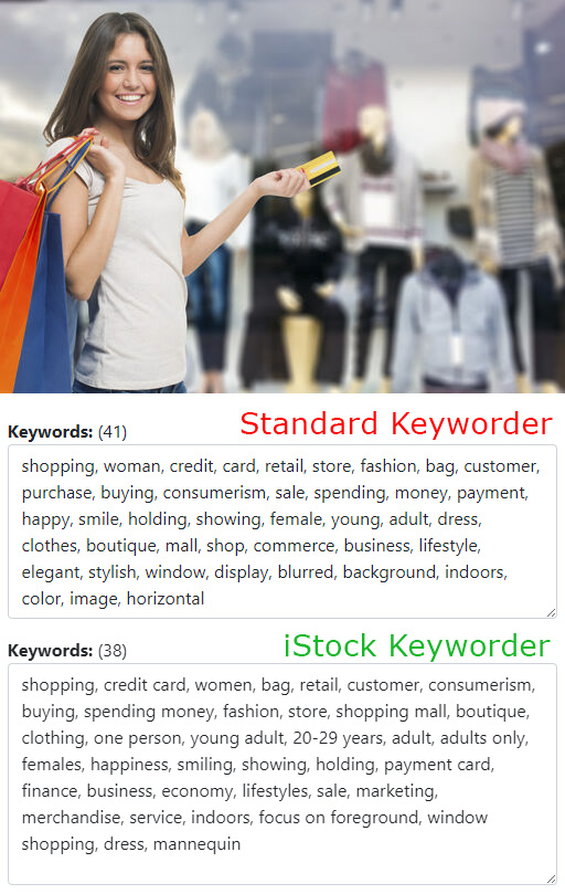 iStock keyword disambiguator comparison