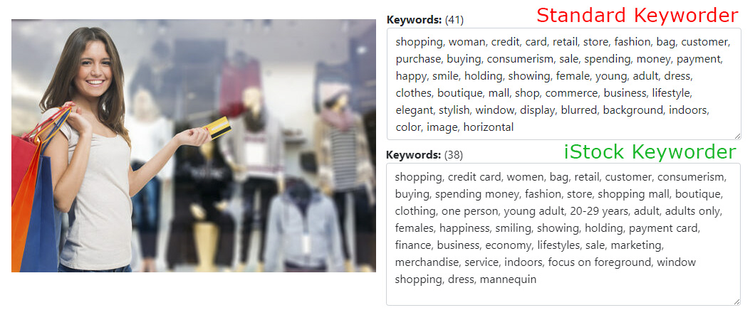 iStock keyword disambiguator comparison